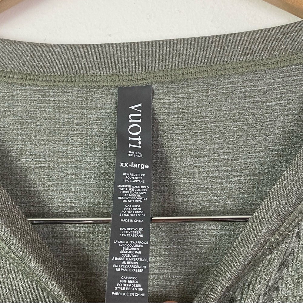 Vuori 2XL ARMY HEATHER GREEN Short Sleeve Tradewind Performance Tee T-Shirt - Picture 5 of 9